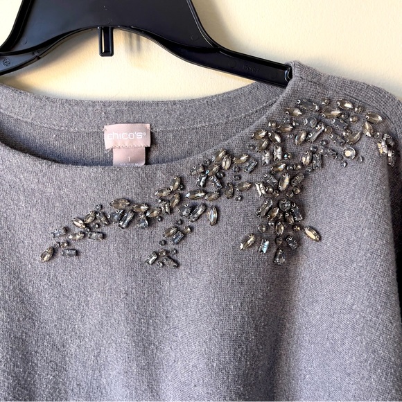 Embellished-Shoulder Pullover Sweater - Picture 5 of 7